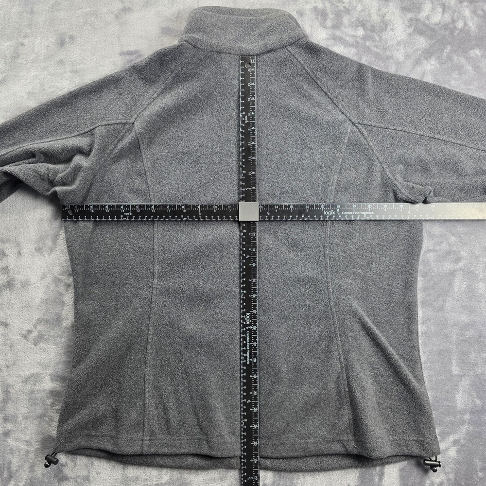 Columbia Fleece Jacket Mens XL Gray Full Zip Mock Neck Raglan Outdoor Layer - Picture 6 of 8